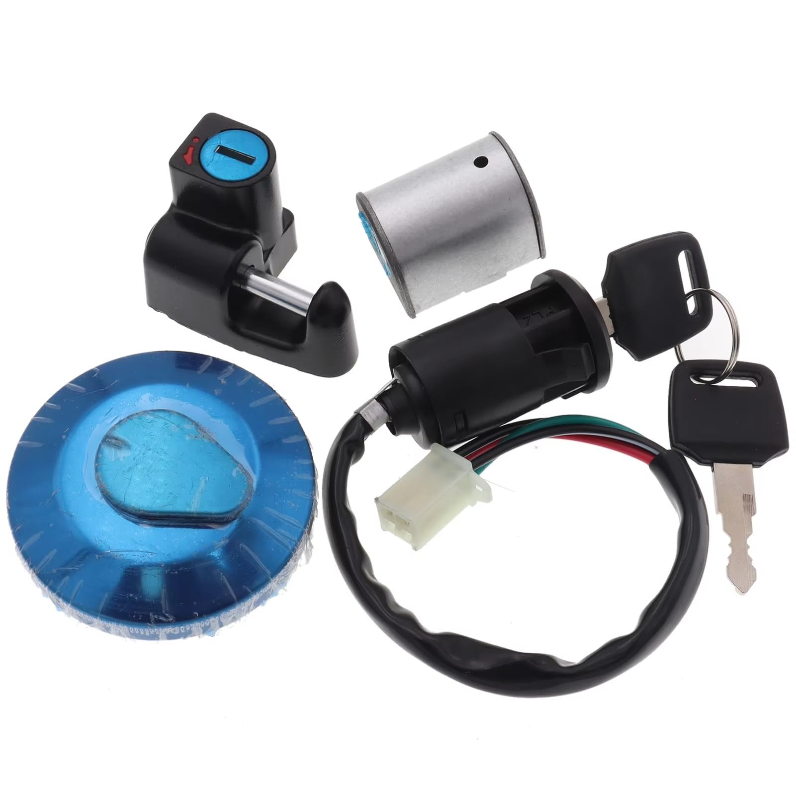 Qkkmuo One Color Motorcycle Ignition Lock Ignition Fuel Tank Cap Helmet Anti-Theft Lock For Monkey Z50 Bike Motorcycle Lock Set