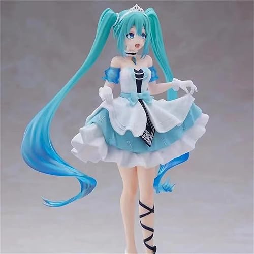 Miniatura 2 de Figura de anime de 7.9 in, la princesa Cenicienta Miku Hatsune, muñeca de PVC bonita y elegante modelo para niñas, figura de escritorio de anime