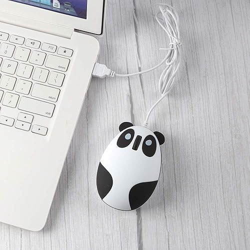 Miniatura 5 de Ratón óptico 3D con cable USB con forma de panda con diseño de panda, regalo para mujeres, hombres, niños, niñas, niños, adultos, para computadora