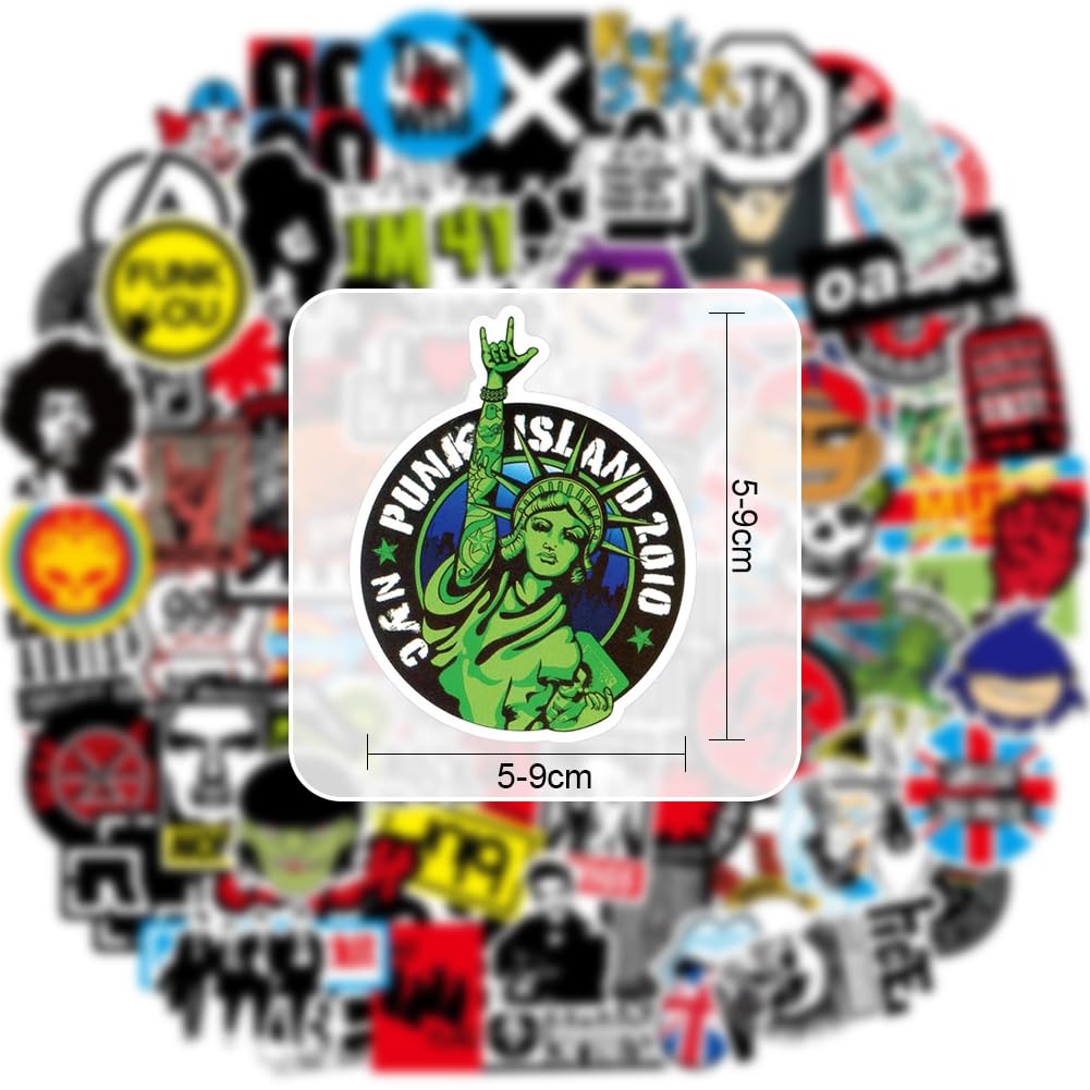 100 Autocollants Rock & Roll Punk – Pack Vinyle Étanche Stickers Musique Pour Voiture, Moto, Skate, Ordinateur, Bouteille, Bagage