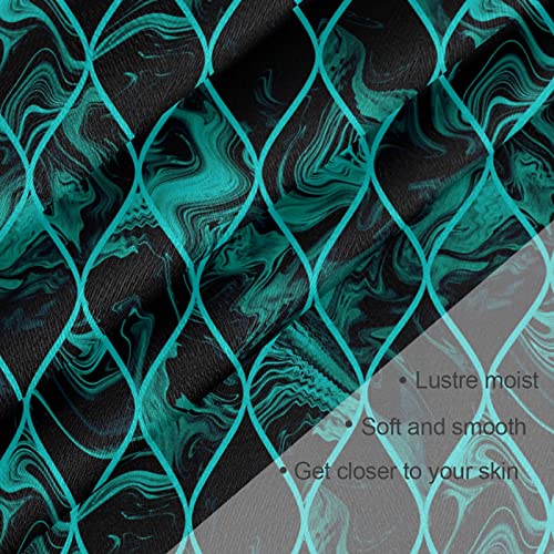 susiyo Teal and Black Textures Large Square Scarves Silk Scarf Kerchief Hair Scarves Neckerchief Headscarves Bandanas Shawl Wraps for Women 35 x 35 inches3
