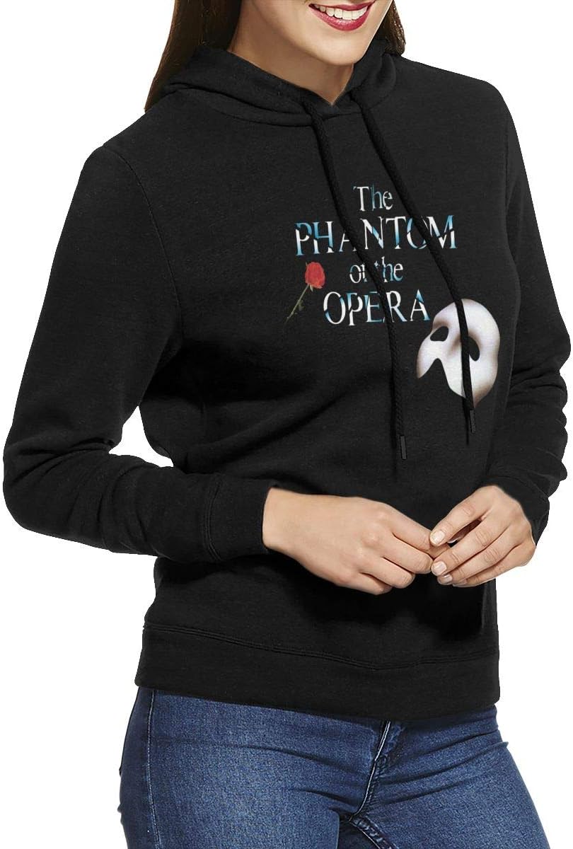 Minxiang Phantom of The Opera Rose Women's Casual Style Hoodie Black
