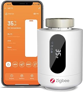 Smart Heizkörperthermostat LincoSoft Thermostat Heizung Smart mit App-Streuerung, Energie sparen, Tuya Zigbee Thermostat kompatibel mit Alexa, Google Home, benötigt Zigbee einfache Installation