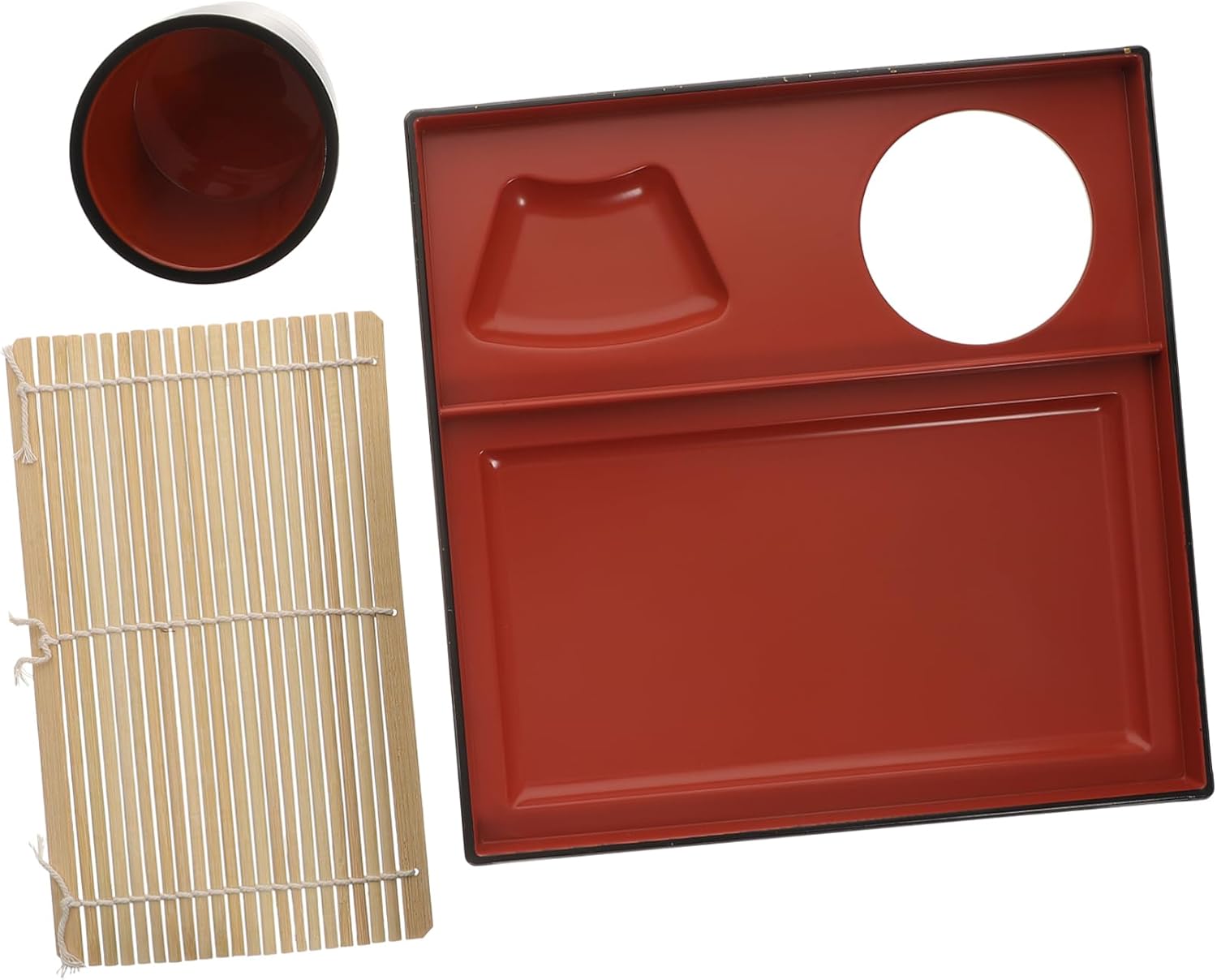 Japanese Cold Noodle Serving Plate Set for Soba and Udon 1 Piece Food Tray Bamboo Mat for Sushi and Salad Reusable Kitchenware for Picnics and Parties