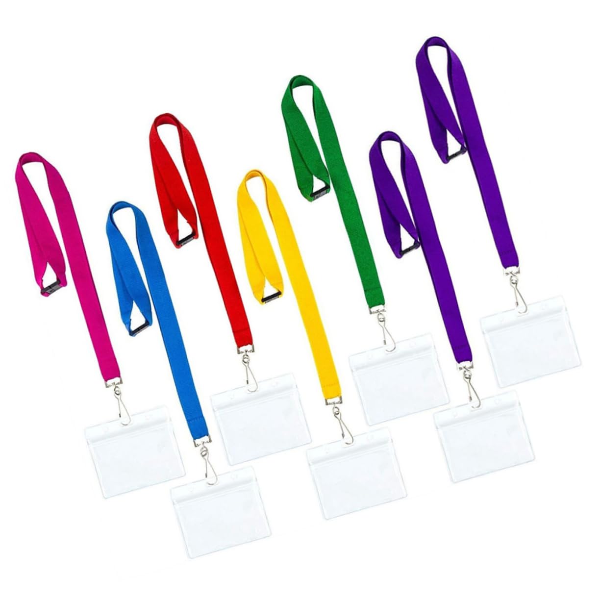 NUOBESTY 3 Set Cordino Con Portabadge Portacarte Portatessere Custodie Trasparenti Per Carte Porta Della Carta Da Copertine Per Carte Antigraffio Buste Porta Carte Metallo 7 Pezzi * 3
