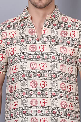 Image of Axolotl Premium Om Mantra Cotton Blend Men Short Kurta