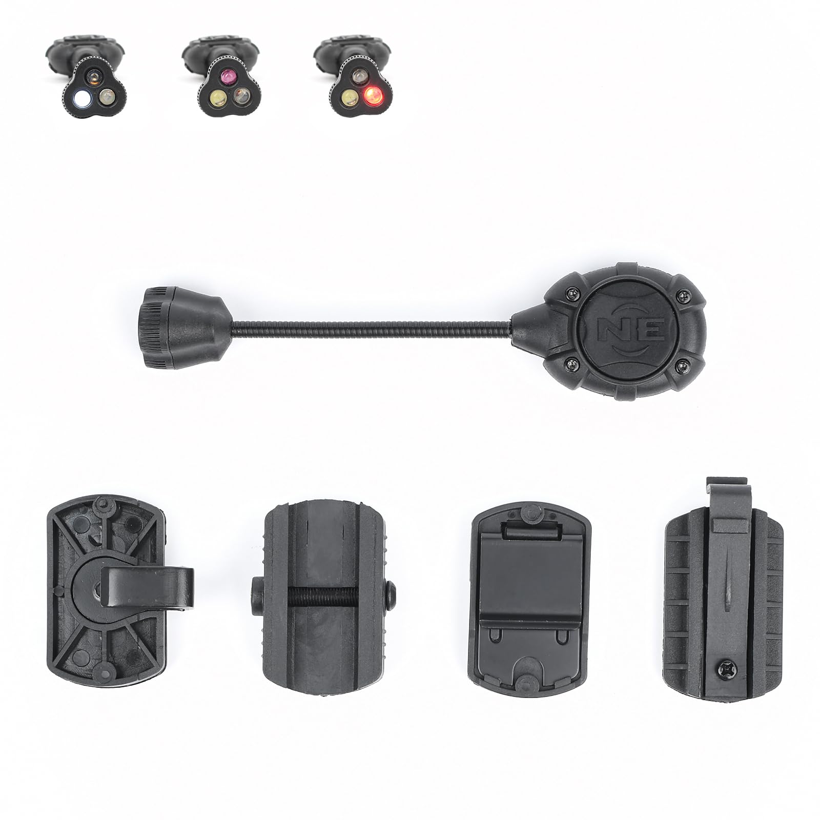 NECARL Tactical Helmet Light Military with IR + Red +White LED Task Lamp, Survival Signal Light with 4 Mount Accessories for Fast Mich Helmet Molle