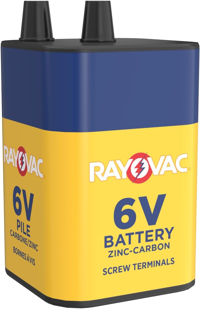 RAYOVAC Heavy Duty Lantern Battery, 6 Volt Screw Terminals, 945R4C