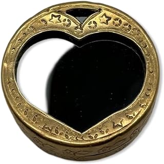 Vintage copper snuff box with mirror and heart detail