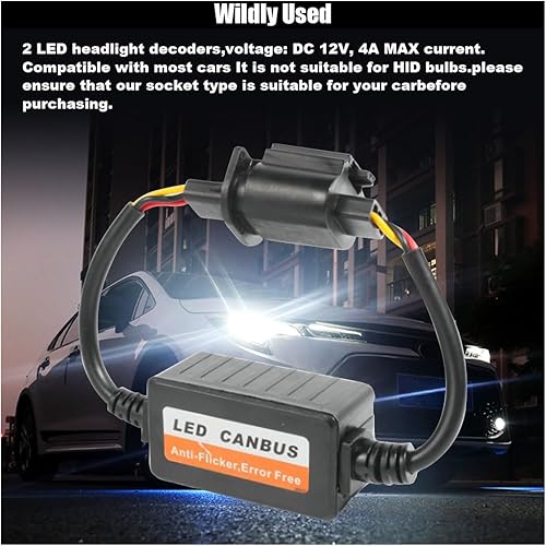 Miniatura 6 de Decodificador Canbus para faros delanteros de automóvil, resistencia intermitente LED H139008, resistencia de arnés antiparpadeo, decodificador de