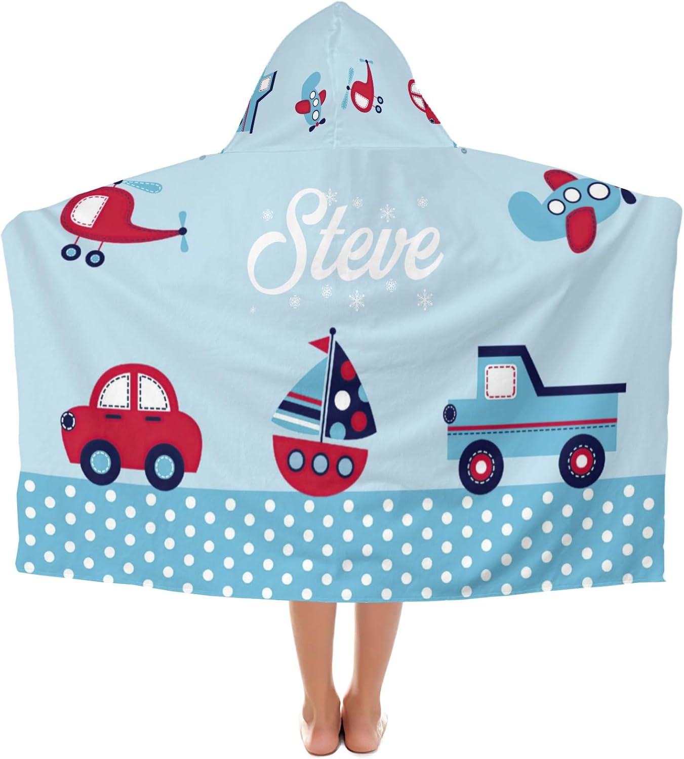 Hooded Bath Towels for Kids, Construction Bulldozer Excavator Personalized Towel for Swimming Robe | Bathing | Beach | Birthday Gifts