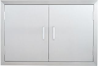 CO-Z Outdoor Kitchen Doors, 28" W x 19" H Weatherproof 304 Stainless Steel Built in BBQ Double Access Door for Outside Kitchen Commercial Grilling Station Barbeque Oven Island Storage Cabinet Door