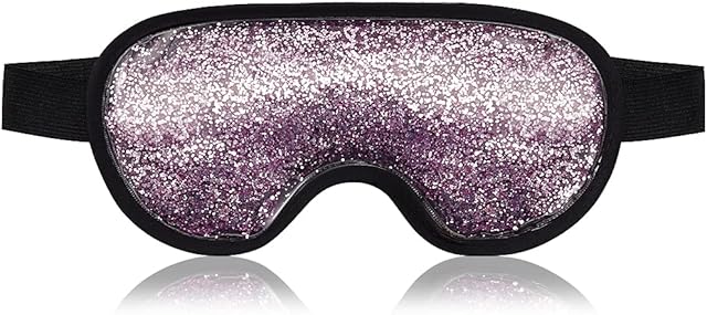 AneouLife Cooling Eye Mask, Washable and Reusable Heated & Cooling Gel Eye Mask for Puffy Eyes, Dark Circles, Swollen Eyes, Tired Eyes, Perfect Gel Technology for Dry Eye Relief (Purple)