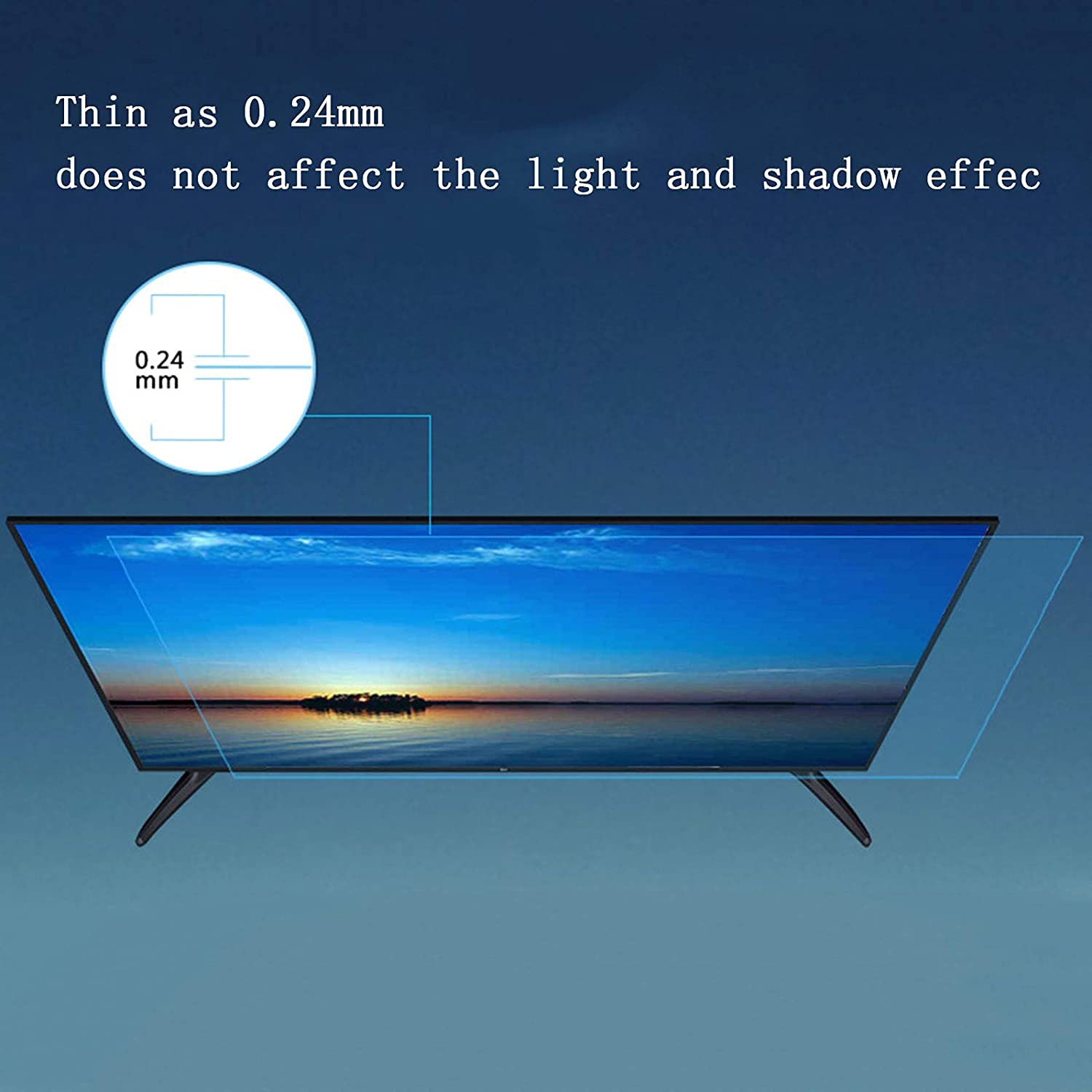 Ochraniacz ekranu TV z folii AntiBlue Light AntiGlare Folia chroniąca oczy do telewizora 32-75 cali, folia AntiShatter/AntiScratch),Folia ochronna na ekran telewizora(48)