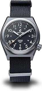 Venture Automatic Watch for Men, 38mm Titanium Case, Nylon Strap, Water Resistant 200m