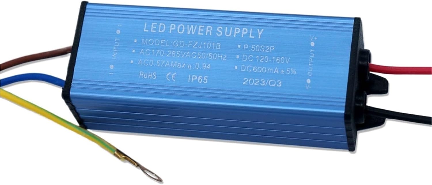 50W 100W LED Waterproof Isolation Driver DC120-160V 300mA 600mA Constant Current Voltage Power Supply LED Lighting Transformer(100W 600mA)