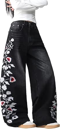 Baggy Jeans Women Wide Leg Pants Loose Trousers