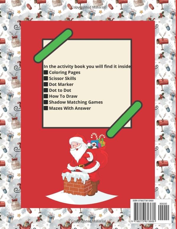Christmas Activity and Coloring Book for Kids: Creative and Educational Holiday Challenges to Color, Cut, and Solve. The Perfect Christmas Gift for Creative and Smart Kids! image 3
