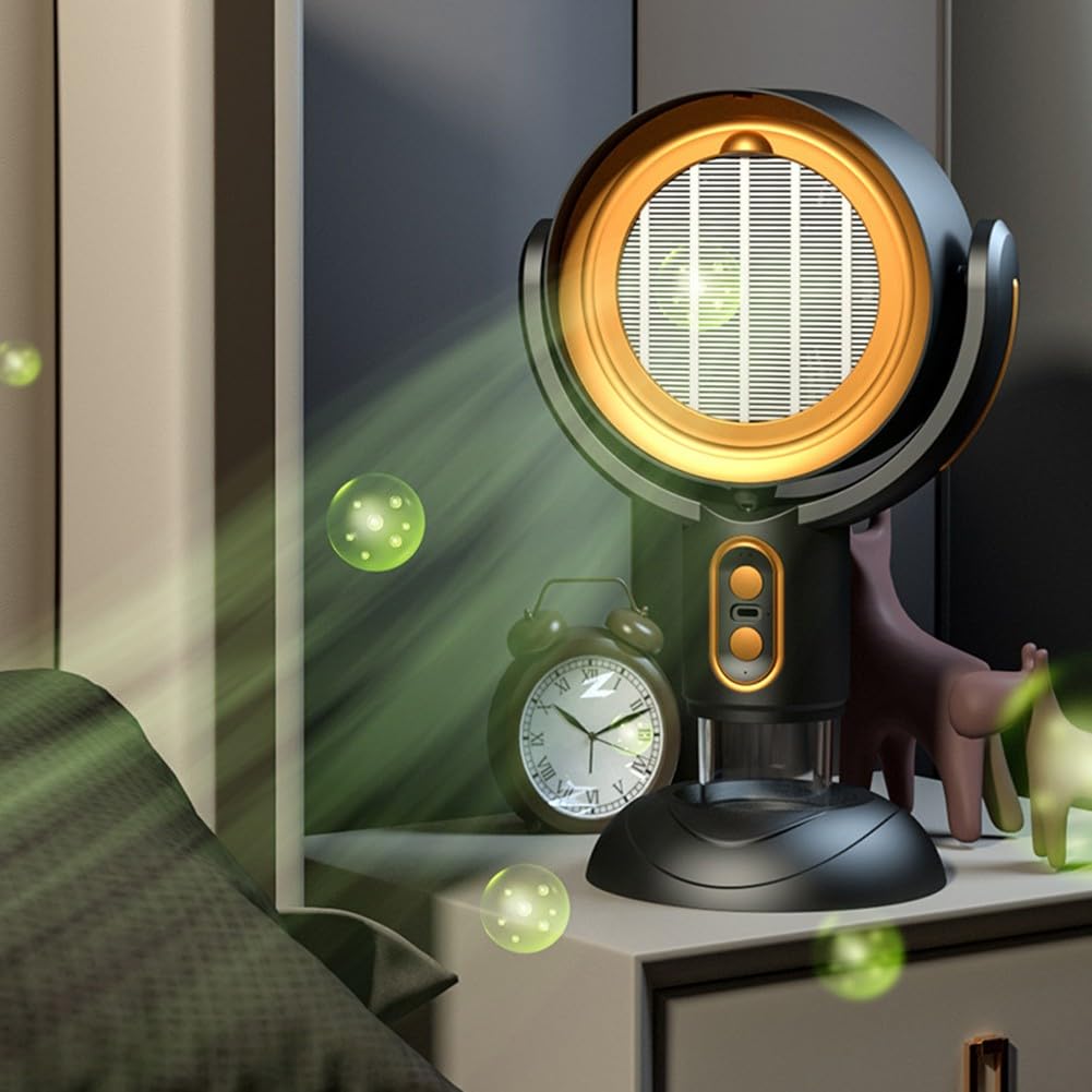Desktop-Dunstabzugshaube, tragbare Mini-Dunstabzugshaube, tragbare Dunstabzugshaube für Wohnungen, mit USB-Ladefunktion und leichtem Design, perfekt für Kochlösungen (Schwarzgold)