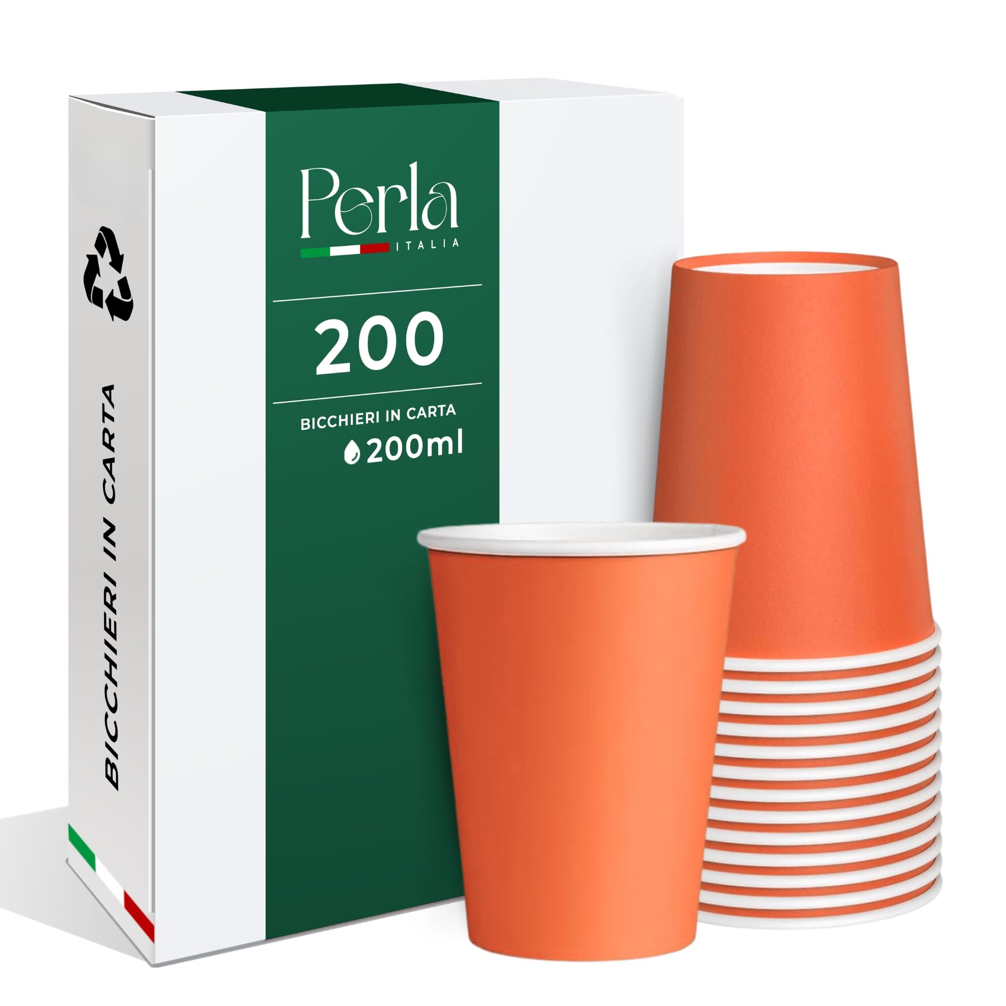 BAKAJI 1000 Bicchierini da Caffè Monouso Capacità 75 ml, Tazzina in Carta Usa e Getta per Hotel, B&B, Casa, Ideali per Feste ed Eventi, Tazze Resistenti Biodegradabili e Ecosostenibi (Moka