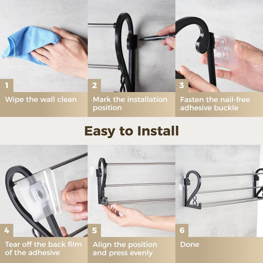 2-Pack Wall-Mounted Shoe Storage Shelves, Punch-Free Over-The-Door Organizers With Adhesive Hooks, Space-Saving Holders For Entryways & Bathrooms