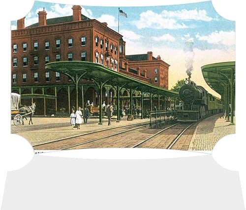 Fastasticdeals Horizontal Home Decor Wall Sign Queen City Hotel, Cumberland, Md Picture Art Frame Berlin Shape 12x8Inches