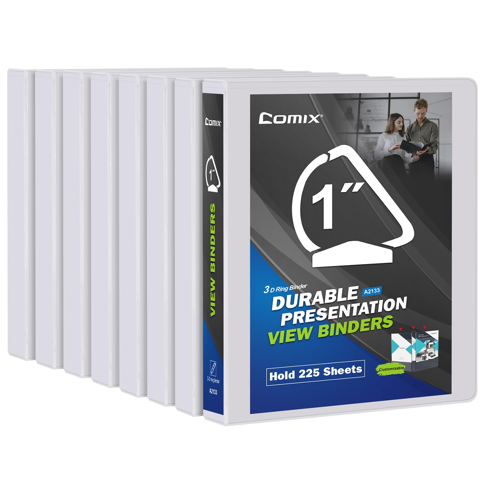 Comix Sturdy 3RingBinder 1inch D Ring Binders Hold