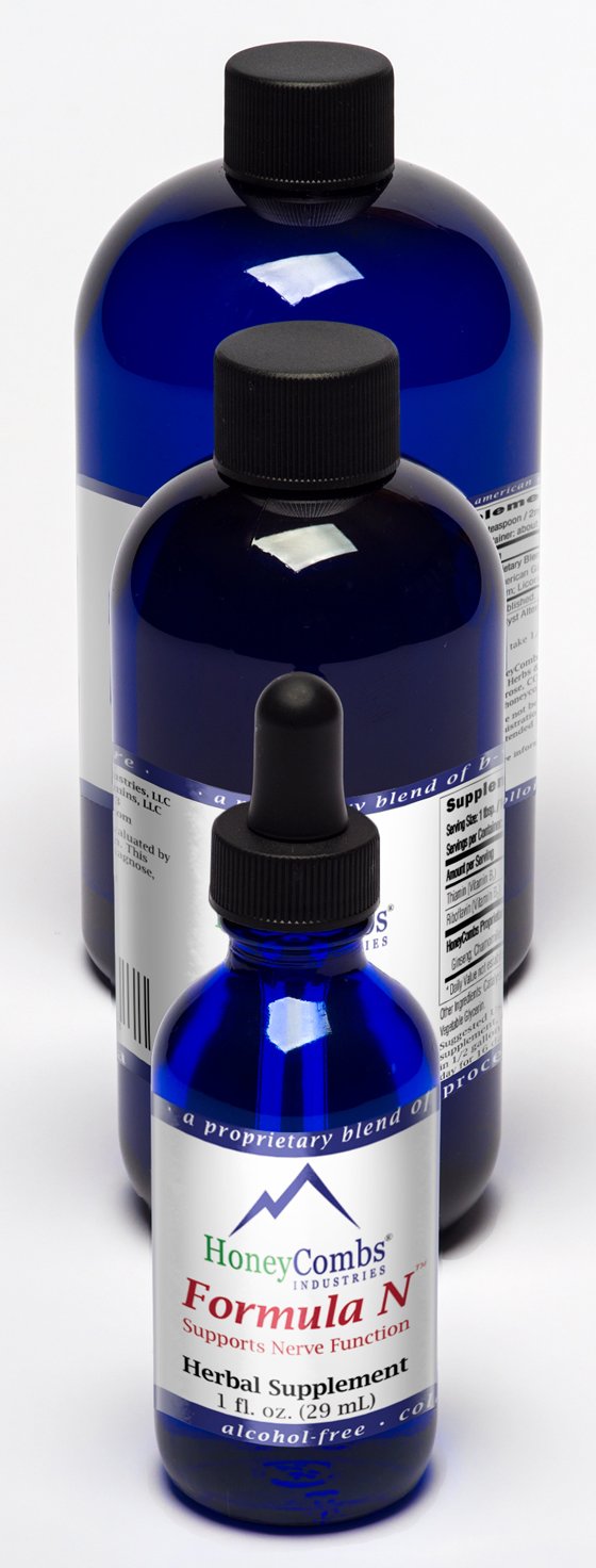 HoneyCombs Formula N Liquid Nerve Support Supplement Chamomile Ginseng Valerian Herbal Supplement Blend Nerve Function Nerve Health Supplement