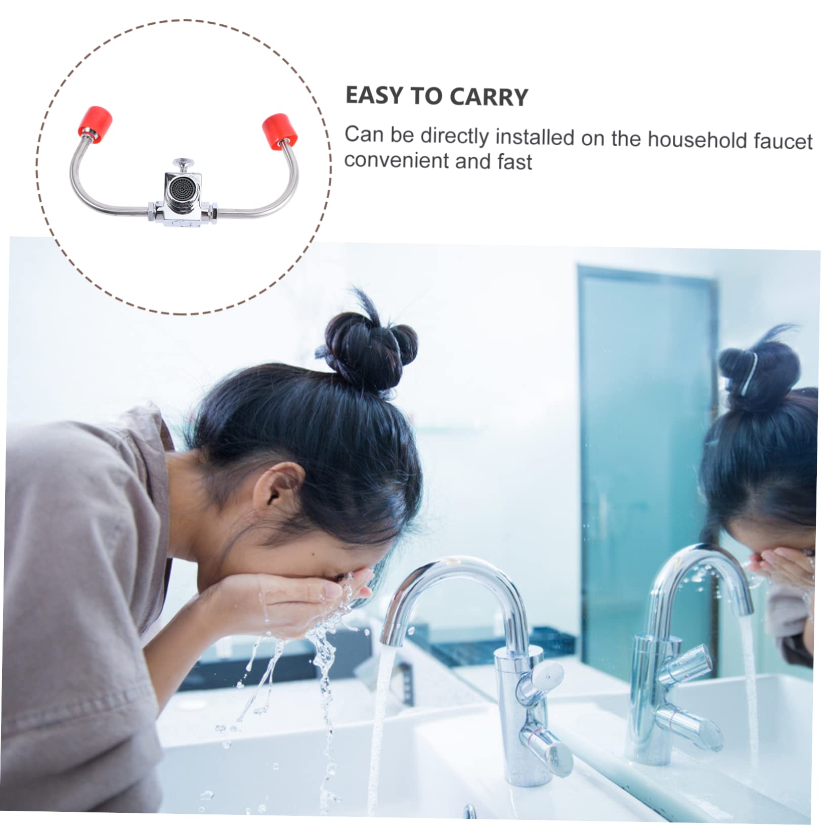 Lavaojos Montado Grifo de Acero Inoxidable 304, Plata | Activación Rápida, Caudal Regulable, para Laboratorios y Fábricas Químicas