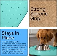 Vista 58 de GORILLA GRIP - Tapete de silicona 100% impermeable con bordes elevados sin BPA para mascotas, tapetes para alimentos de perros y gatos que contienen