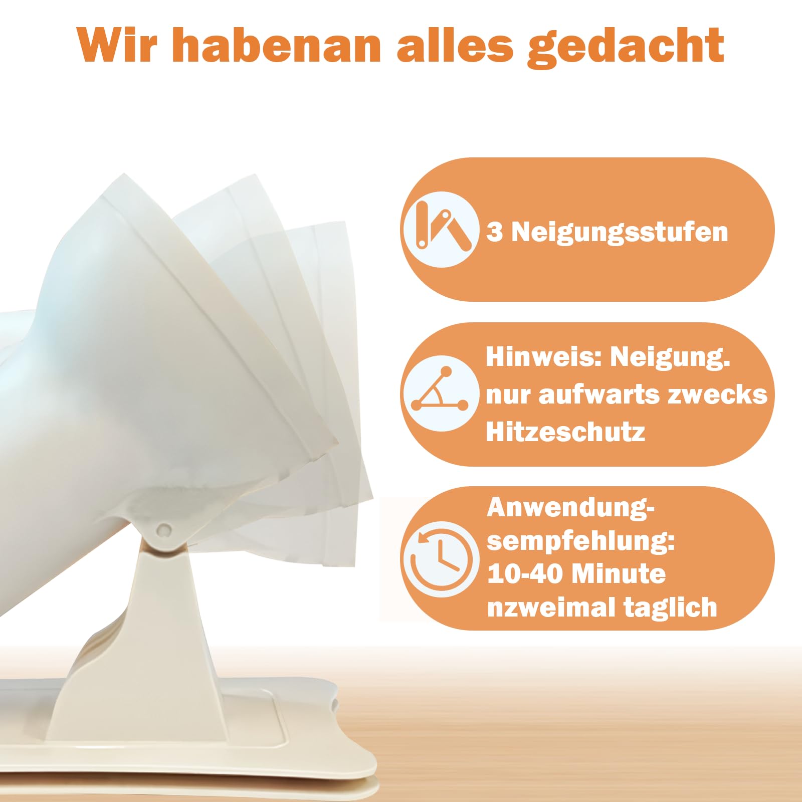 Rotlichtlampe 150Watt, mit Timer, Infrarotlampe Rotlichtlampe Gesicht Einstellbare Zeit und Temperatur (Weiß), mehrstufiger Winkelverstellung