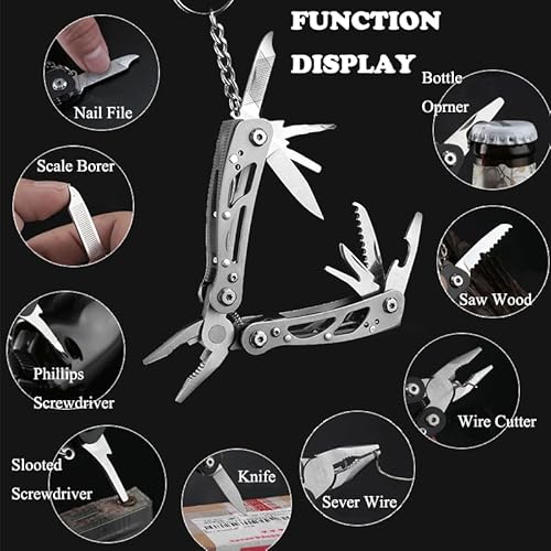 12 in 1 Multitool Pliers Mini Multitool Pliers Set Stainless Steel Multifunctional Tool Multi-Purpose Pocket Folding Pliers - Image 4