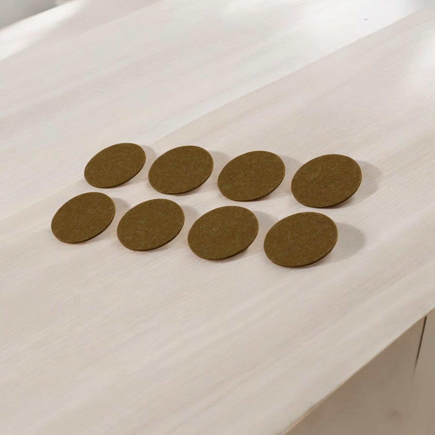 Badem10 Zemin Koruyucu Keçe 50 mm Yapışkanlı (8'li PAKET) Masa Sandalye Mobilya Koltuk Ayak Keçesi Yuvarlak