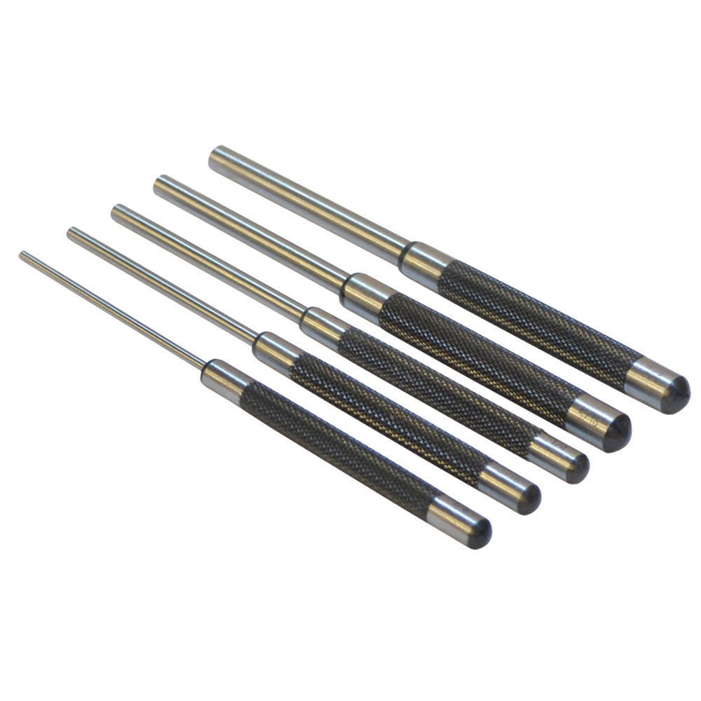 5 Pc Steel 8'' long Drive Pin Punch Set Knurled body Punches Tool Set - Image 3