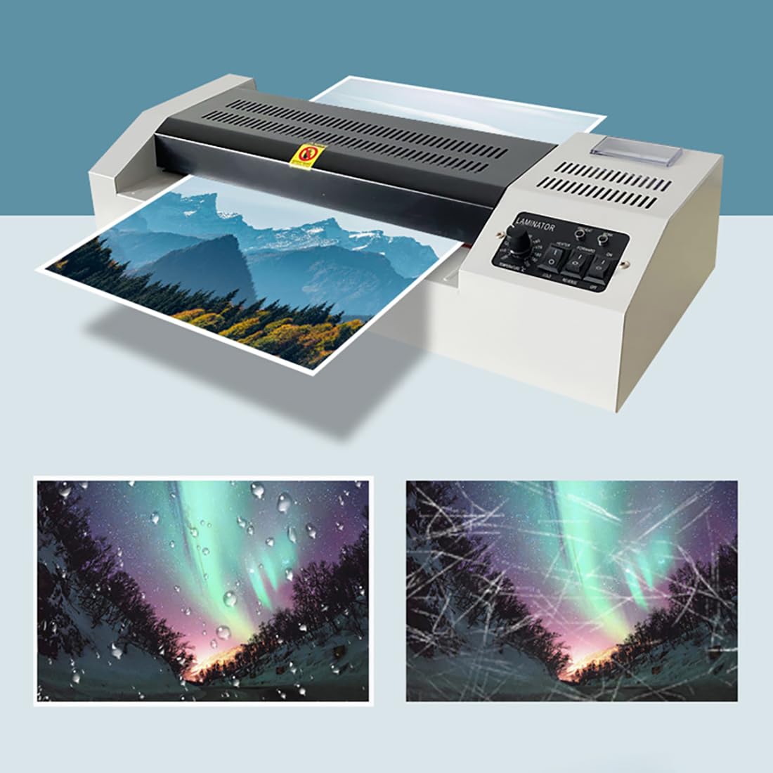 Laminator dokumentów, laminator termiczny A4, zaawansowana technologia nigdy nie zacina się, automatyczne wykrywanie, maszyna do laminowania 320 mm dla firm
