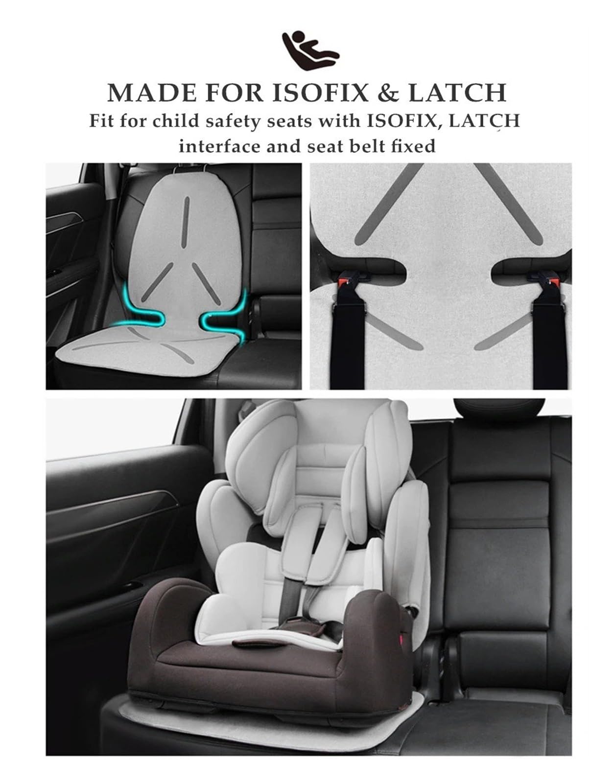 Autositzbezug Für Telsa Für Modell 3 Y S X Auto Wasserdichter Kindersitzschutz 5-lagiger Halt Rutschfester Sitzbezug Autositzauflage(Gray)