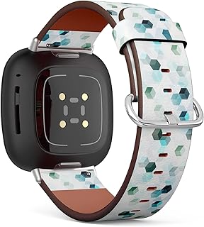 CJBROES Replacement Leather Watch Band, Compatible with Fitbit Versa 3 and Fitbit Sense of Wristband Bracelet Accessory - Technology Cube
