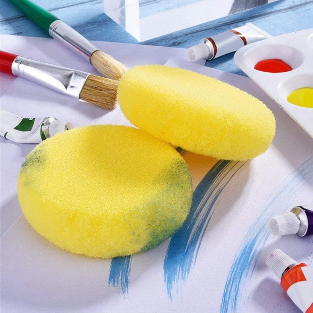 12 Pezzi Spugne Gommapiuma Per Pittura - Diametro 7cm, Per Tecniche Di Spugnatura E Sfumature - Foto 5