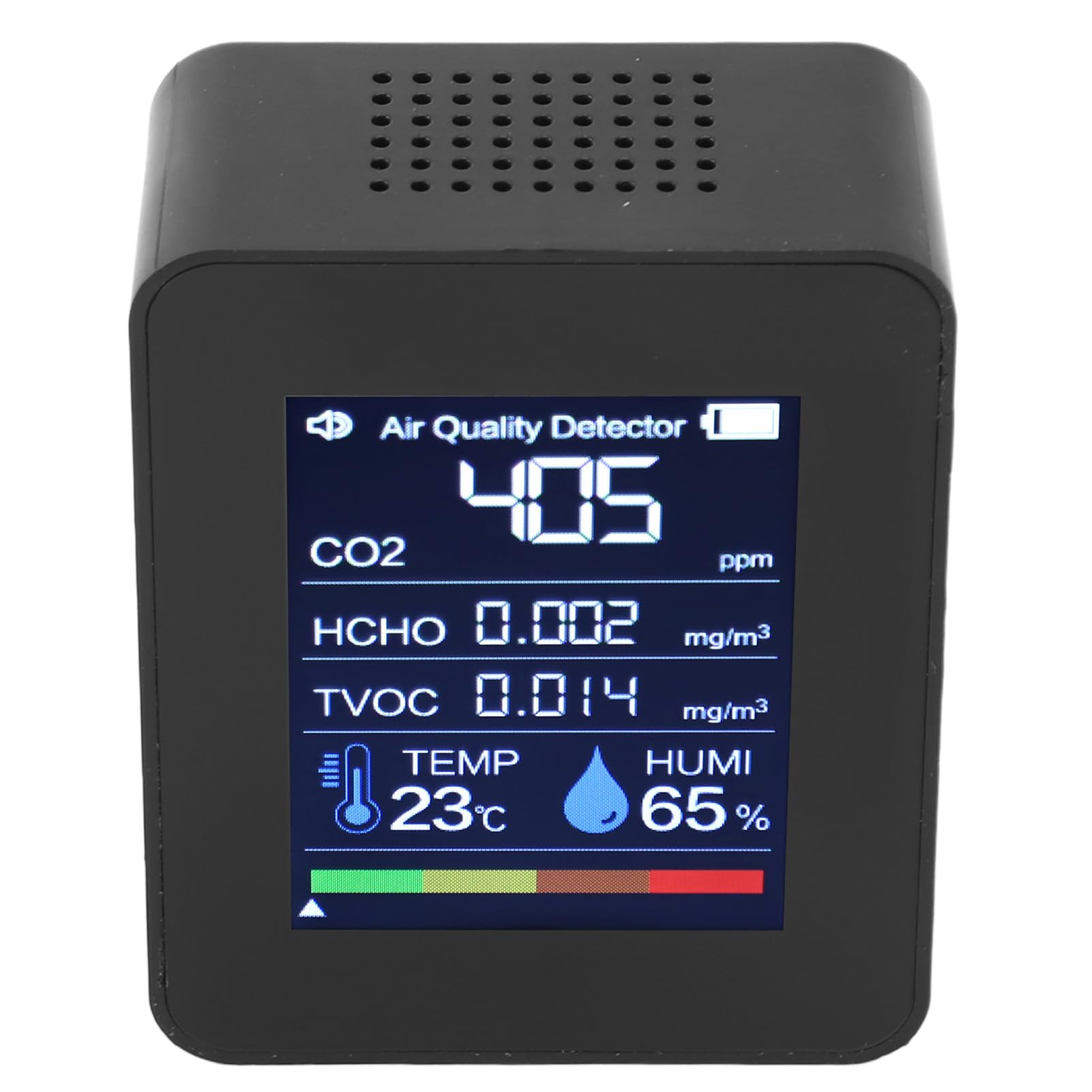 Detector de Calidad del Aire 5 en 1, probador portátil para Interiores, Monitor preciso de Humedad y Temperatura CO2 HCHO TVOC para el hogar y el Coche