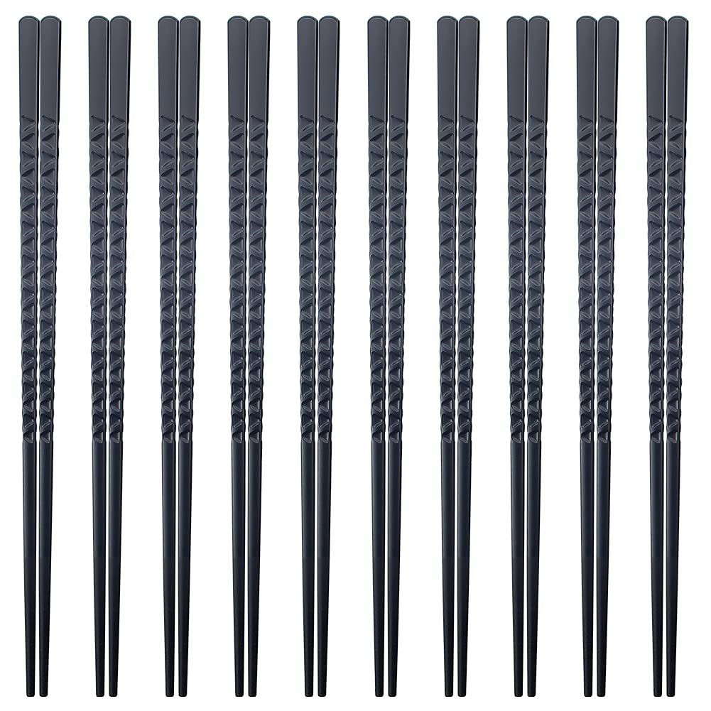 YFWOODAlloy Material 5 Pairs Reusable Chopsticks, E# Color, Dishwasher Safe, Non-Slip, 9.5inch, for Adults