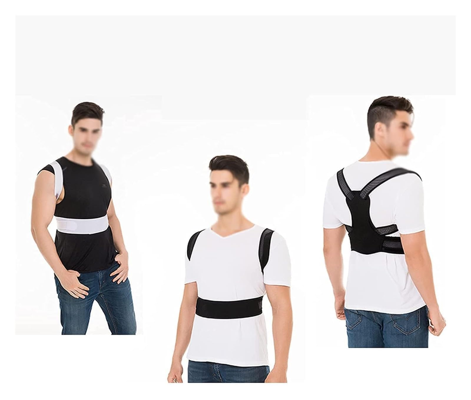 Haltungskorrektur Rücken Damen und Herren, Verstellbare, atmungsaktive Stütze for den unteren und oberen Rücken zur Verbesserung der Körperhaltung und Linderung von Nackenschmerzen.(Black,X-Large)