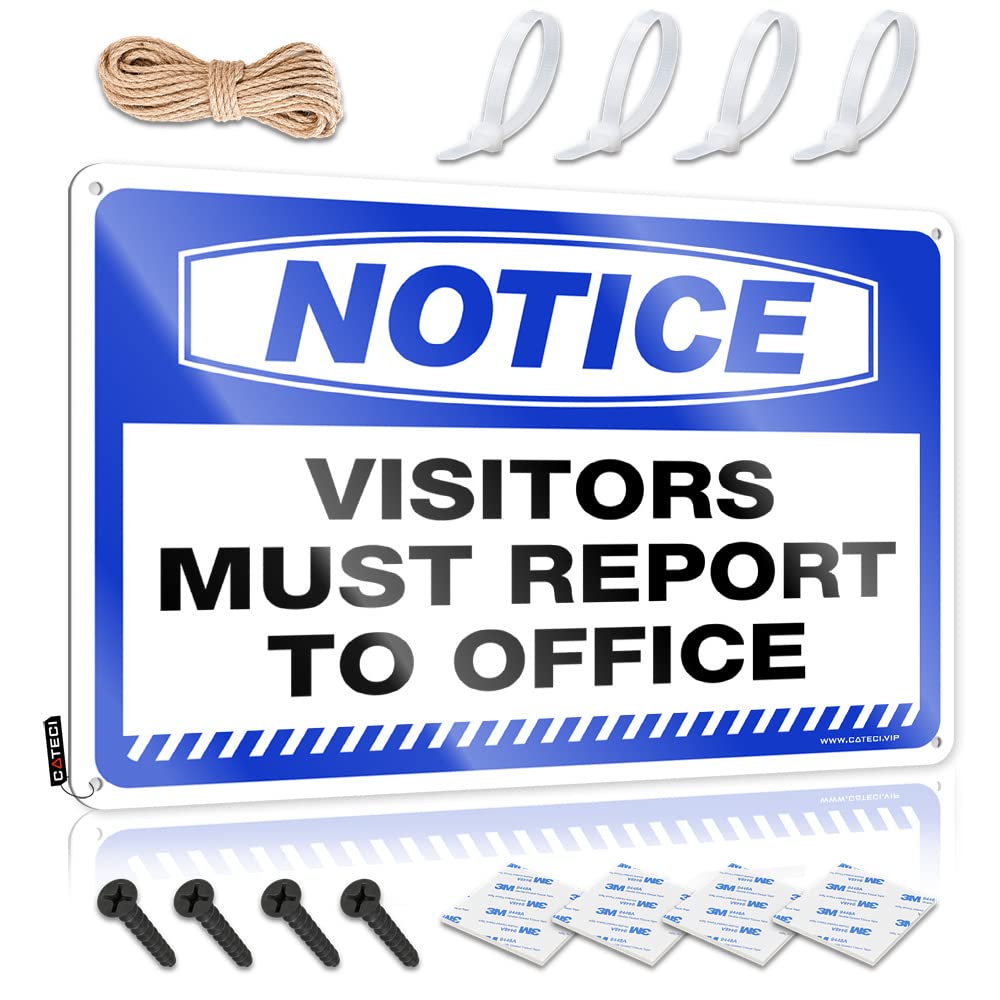 Fzfn Colour Wall Art Must Wall Decor | Notice Visitors Must Report To Office Nice For Saloon Bar Home(30X40cm)