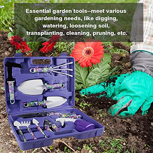 ZEYUAN Conjunto de ferramentas de jardim de 10 peças Ferramentas de jardinagem de alumínio para impr