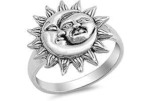 Keep Climbing Sun, Moon & Star Stackable Band Rings 5-10