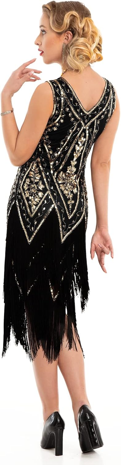 PrettyGuide Women's 1920s Flapper Dress Vintage Swing Fringed Gatsby Roaring 20s Dress - Image 4