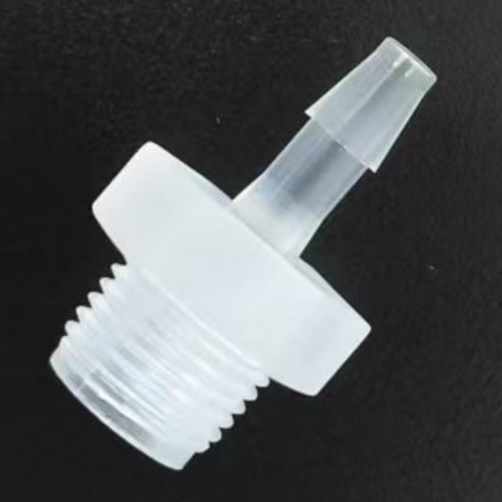 Conector de manguera PP transparente for líquido combustible, paquete 50, rosca macho 1/8G a conector púas(1/8inch 3.2mm)