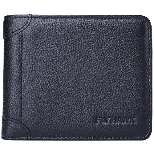 RFID Blocking Italian Genuine Leather Wallet for Mens Bifold Wallets
