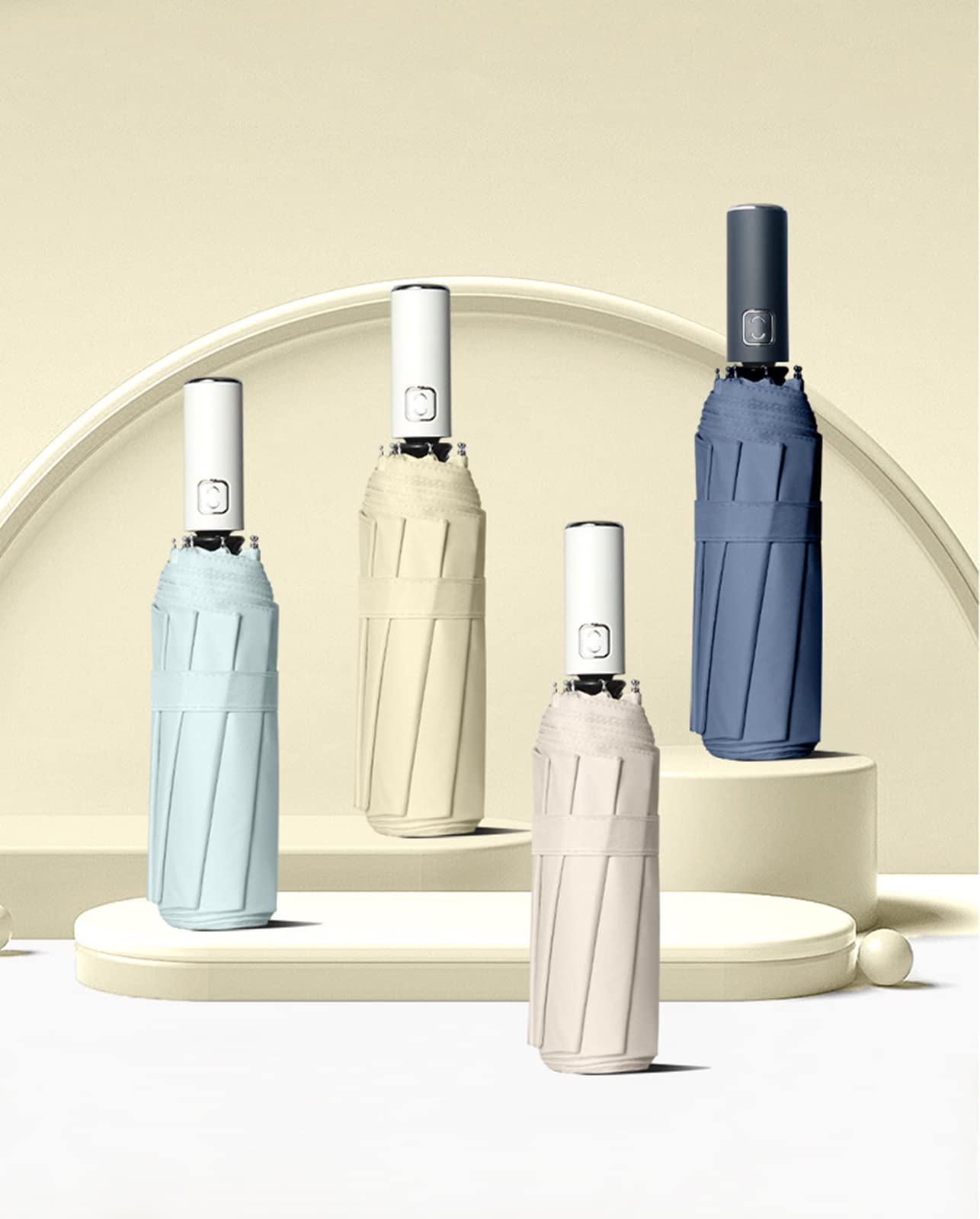 Paraguas a Prueba de Viento, antirrebote, Impermeable, Paraguas de Viaje, Apertura y Cierre automático, 8 Costillas, Compacto, Plegable, portátil, Paraguas para Hombres y Mujeres