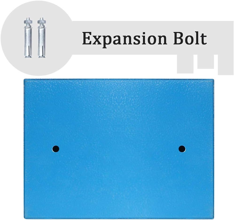 Lovndi Electronic Security Safe Box, 0.17 Cubic Feet Digital Deposit Box for Home Office Hotel Business, Lock Box for Cash Jewelry Storage, Blue : Office Products