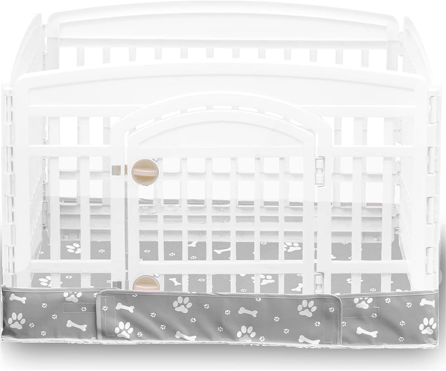 Dog Playpen Bottom Pad Fits for 36 Inch 4 Panels Exercise Pet Playpen, Dog Crate Pad Puppy Playpen Pad, Hoop and Loop Design (Note: Playpen Not Included). -Gray